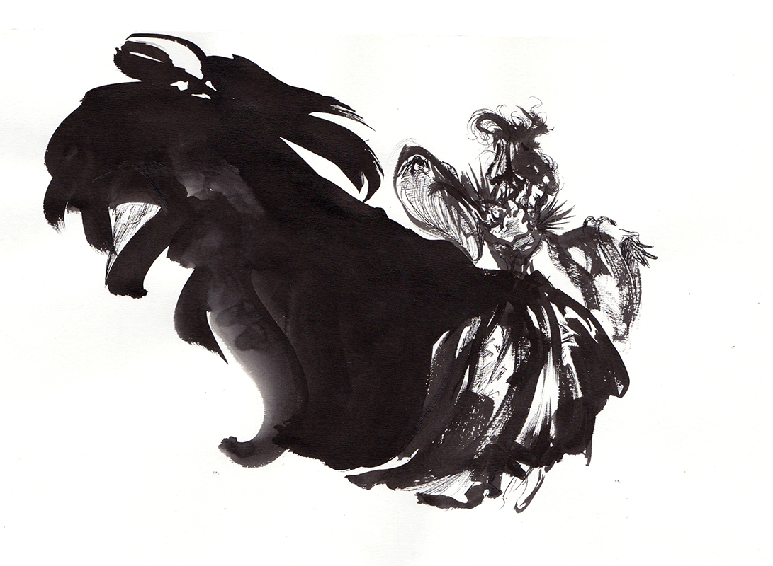 New-York peinture encre de chine - Peinture encre noire - Art Style Déco