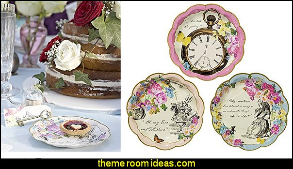 Talking Tables Truly Alice Dainty Party Plates alice in wonderland theme party decorations