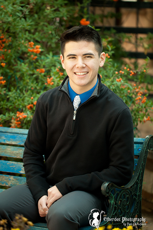 Professional portrait of a handsome high school senior outside location Albuquerque