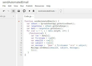 Sending Automated Emails using Google Apps Script