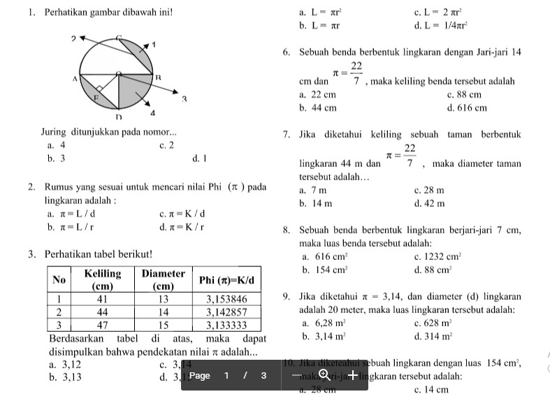 Soal UTS Matematika Kelas 8 Kurikulum 2013 Semester 2 