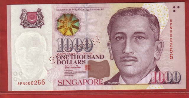 1000 singapore dollar bill