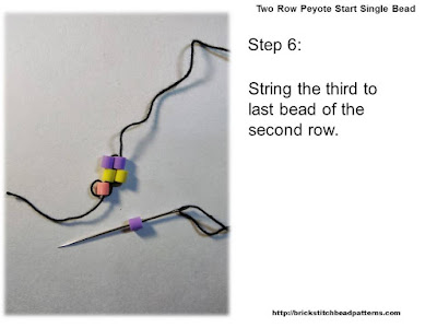 Click the image to view the Two Row or Peyote Start beading tutorial image larger.