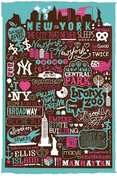 New York New York hand drawn