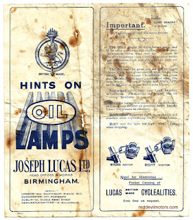 Hints on Lucas cycle oil lamps