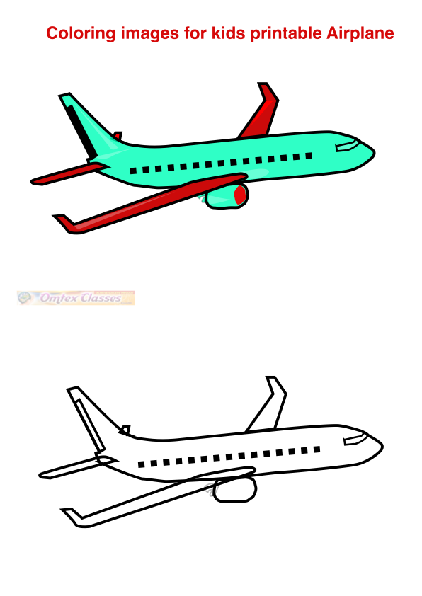 Coloring images for kids printable Airplane