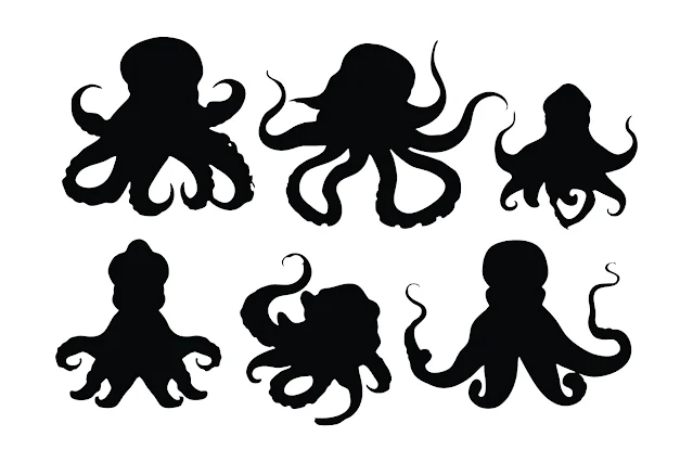 Octopus with huge body silhouette bundle free download