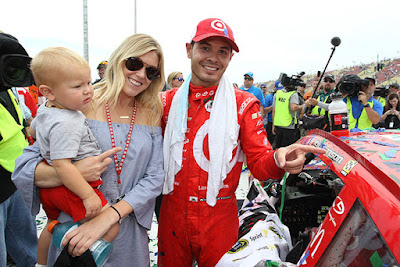 Kyle Larson celebrates his first Sprint Cup victory with his family.