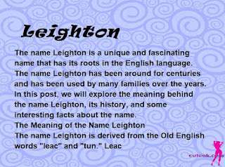 meaning of the name "Leighton"