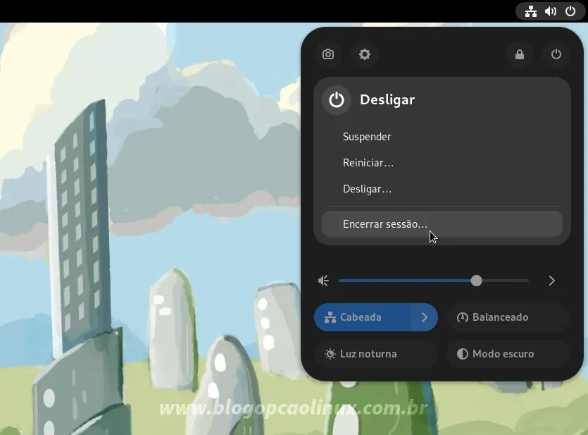 Como encerrar a sessão no GNOME Shell