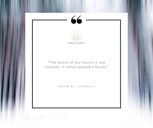 "The worst of our faults is our interest in other people's faults." - Imam Al-Ghazali