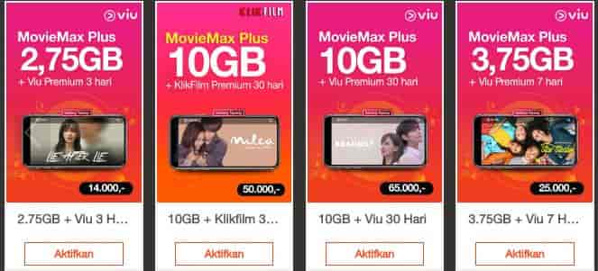 Cara Menggunakan Kuota Streaming Tri (3) Moviemax Plus Viu - Review Teknologi Sekarang