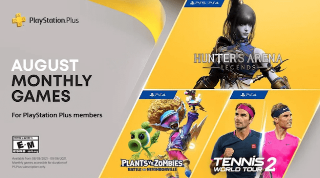 Tennis World Tour 2, Hunters Arena: Legends and more will be Announced on PS Plus Free August Games