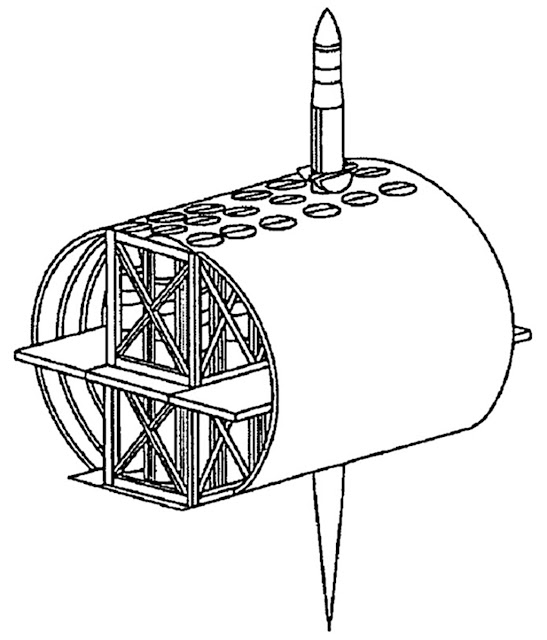 Расположение ракет для вертикального пуска внутри фюзеляжа самолета - схема