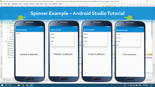 Spinner Example Android Studio -  Kotlin