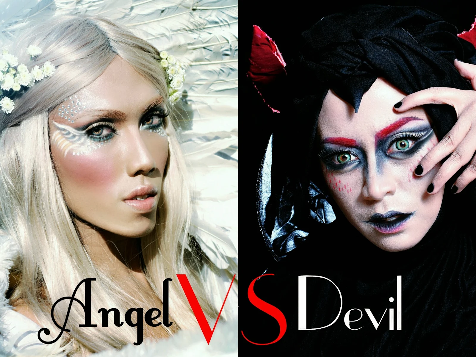 Ini Vindy Yang Ajaib Angel Vs Devil Makeup Collaboration