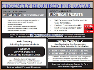 Urgently Required For Qatar