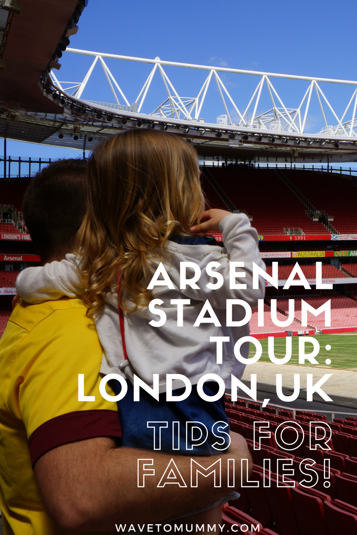 Arsenal Stadium in London UK. Family review of the Arsenal Stadium tour. What the Arsenal Stadium Tour is like, and some top tips if you take your kids with you!