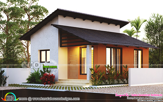  Small  low cost 2 bedroom home  plan  Kerala  home  design  