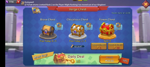 Vergeway chest lords mobile