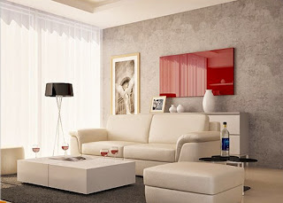 white color minimalist living room idea and design