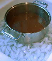 wort cooling in ice bath