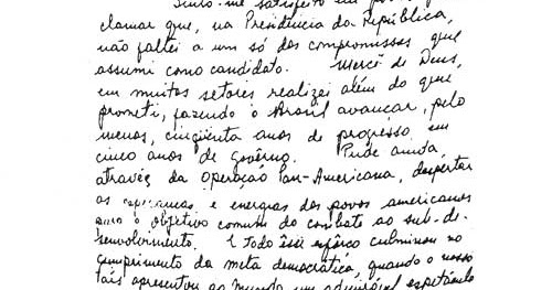 Governo de Juscelino Kubitschek: Carta de despedida 