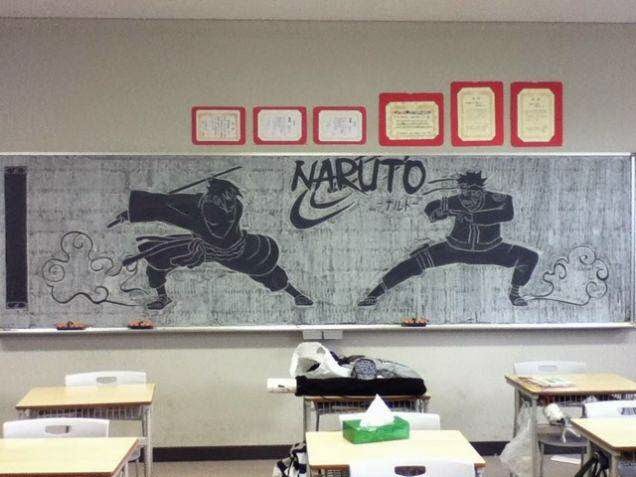 Lukisan Kapur Buatan Siswa Jepang yang Keren, Lukisan Kapur Keren, Siswa SMA terkeren, Mantab