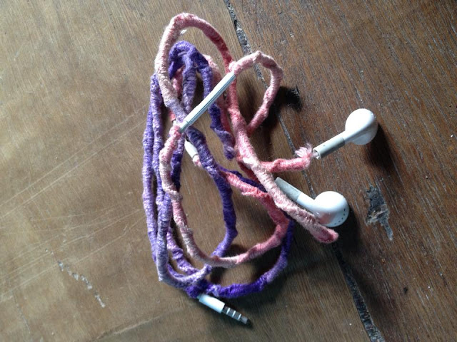 Old Earphone with crochet cover