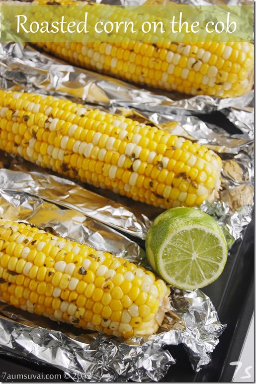 Roasted corn on the cob