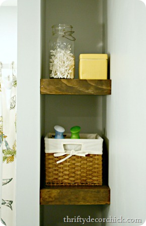 diy bathroom shelves