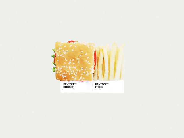 food art pairings david schwen, david schwen designer dschwen, graphic designer new york, pantone food, burger and fries
