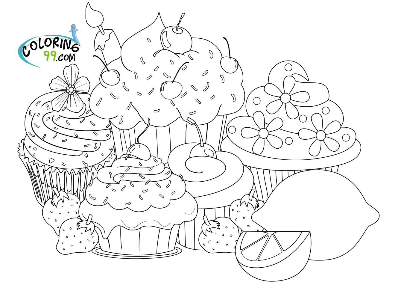 Download 182+ Cup Cake Coloring Pages PNG PDF File