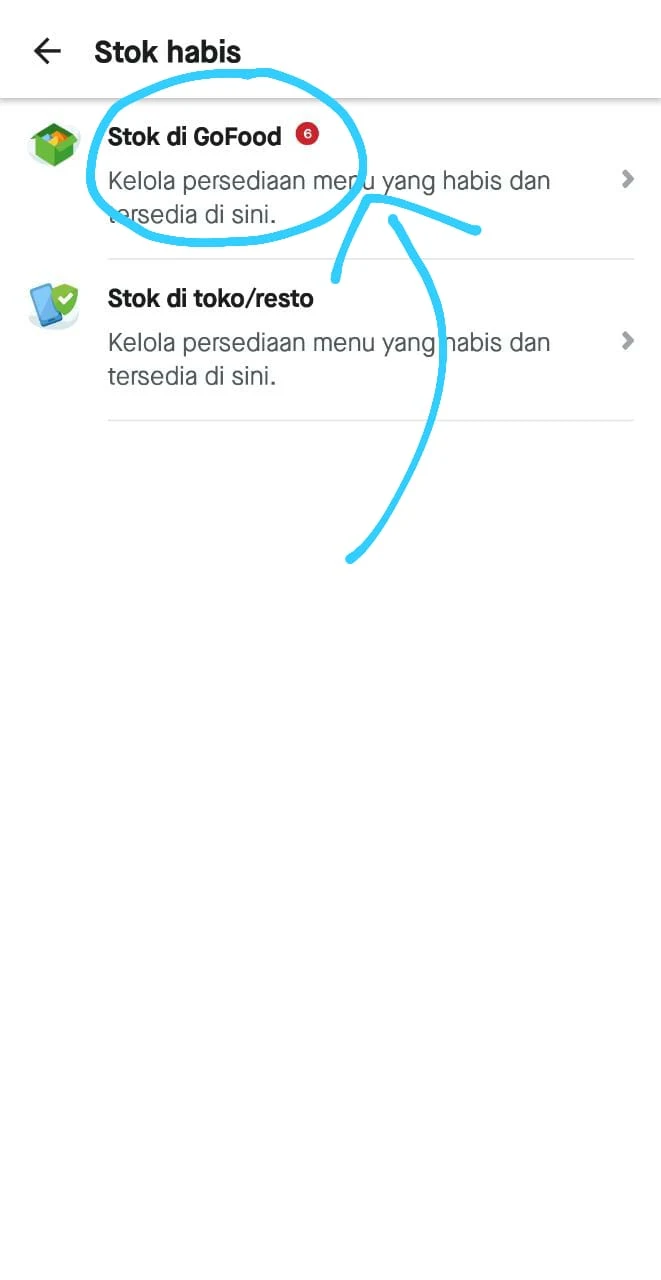 Pilih menu GoFood