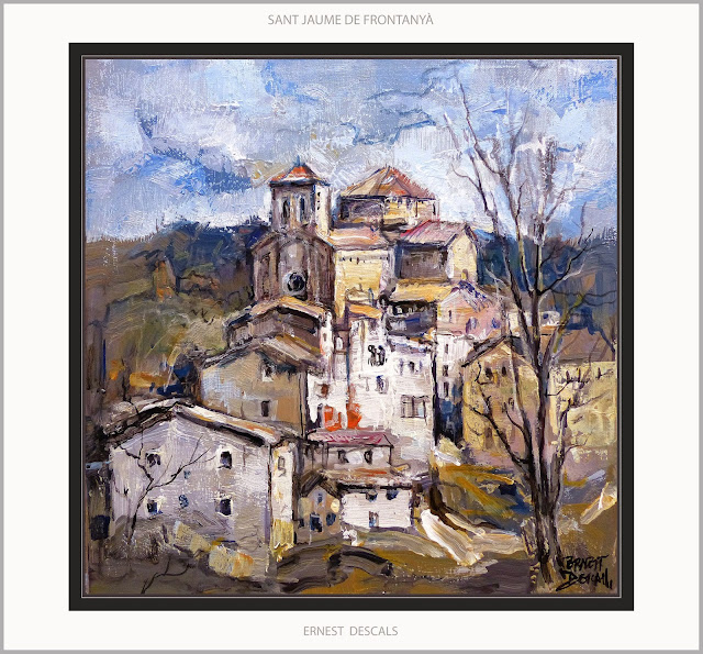 SANT JAUME DE FRONTANYÀ-PINTURA-PAISATGES-ESGLESIA-POBLES-BERGUEDÀ-CATALUNYA-QUADRES-ARTISTA-PINTOR-ERNEST DESCALS-