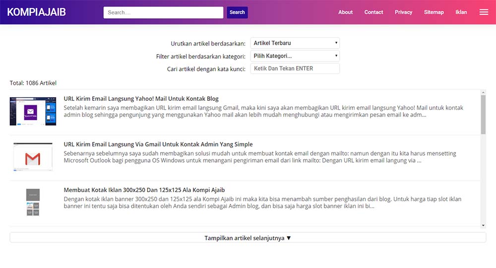 Menampilkan Sitemap Pada Halaman Static Blogger AMP HTML