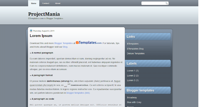 ProjectMania Blogspot Template