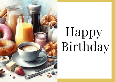 Free Happy Birthday Greeting Cards | Food Beverage Watercolor Aesthetic Vintage Rustic Design | Printable | Instant Download