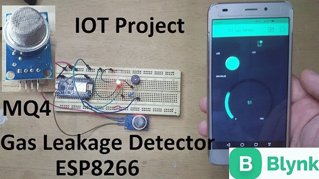 MQ-4 Gas Sensor with ESP8266 and Blynk application | IOT Project