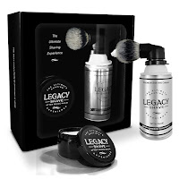 Legacy Shave – The Ultimate Shaving Experience GIFT SET – Shave Brush Attached to Can of Legacy Shave Premium Shave Cream - Aloe and Soothing After Shave Balm Shea Butter