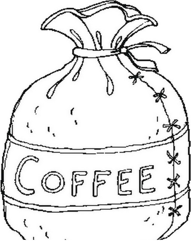 Download Bolsa de café para colorear - Dibujo Views