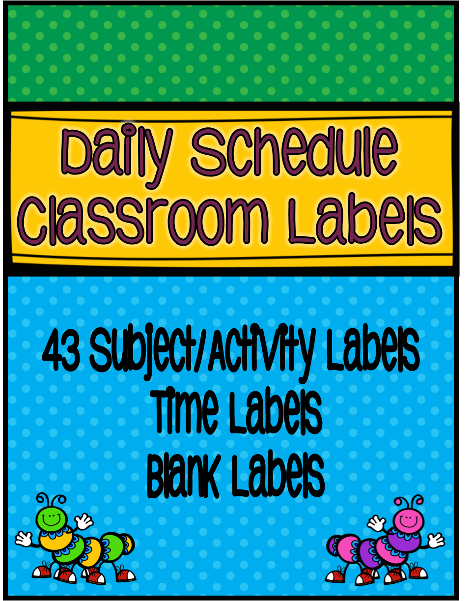 http://www.teacherspayteachers.com/Product/Daily-Schedule-Labels-2-Color-Varieties-1540514