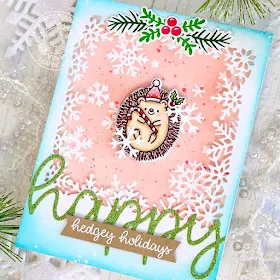 Sunny Studio Stamps: Hedgey Holidays Circle Snowflake Frame Dies Layered Snowflake Frame Dies Hedgehog Themed Christmas Cards by Leanne West 