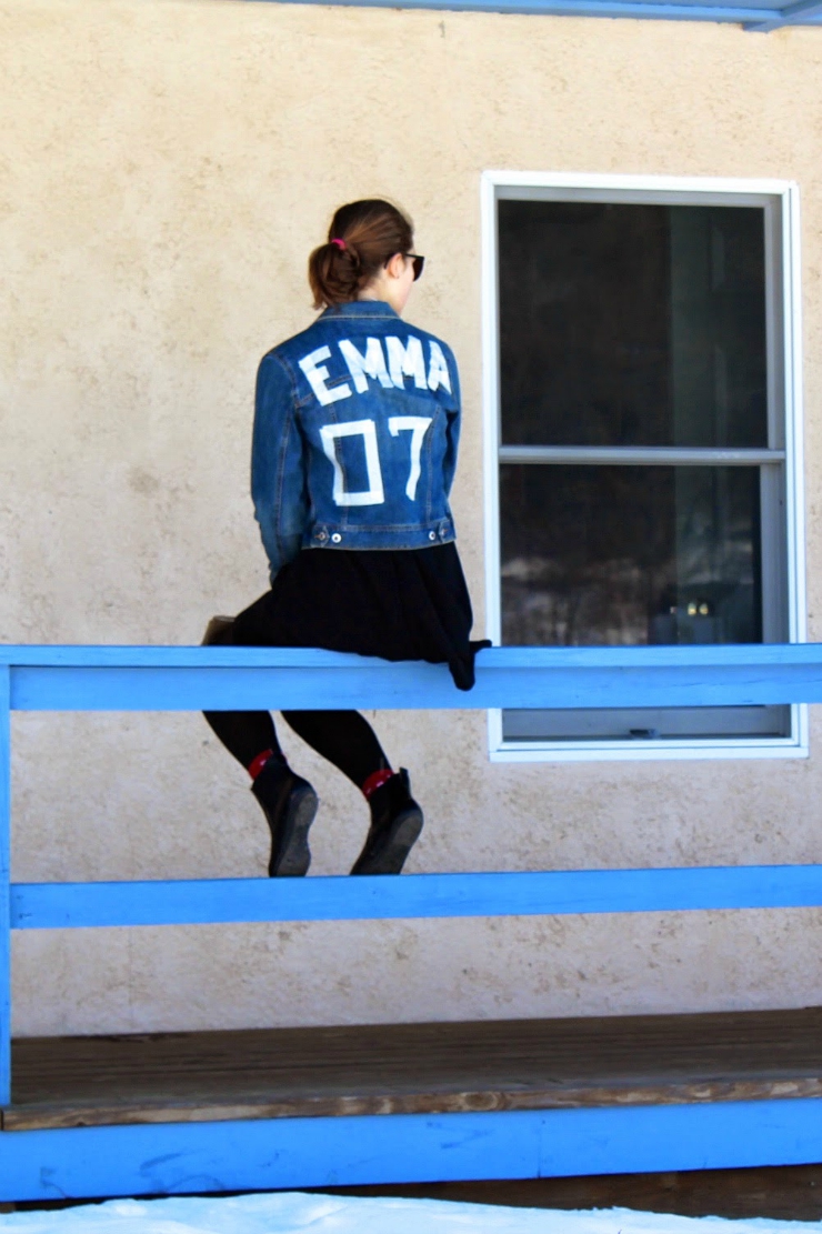 DIY Jean Jacket lettering