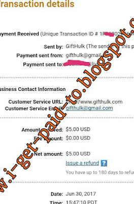 Get Paid To Surf The Net: Gifthulk proof of payment 2017