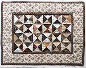 Doll Quilt Swap - Brown Broken Dishes Quilt