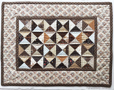 Doll Quilt Swap - Brown Broken Dishes Quilt