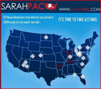 One of the three crosshairs in Arizona belongs to Rep. Gabrielle Giffords 