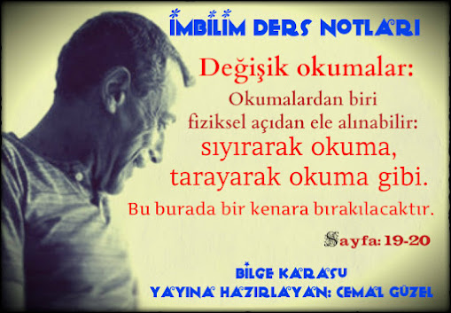 #BilgeKarasu #İmbilimDersNotları #YayınaHazırlayanCemalGüzel