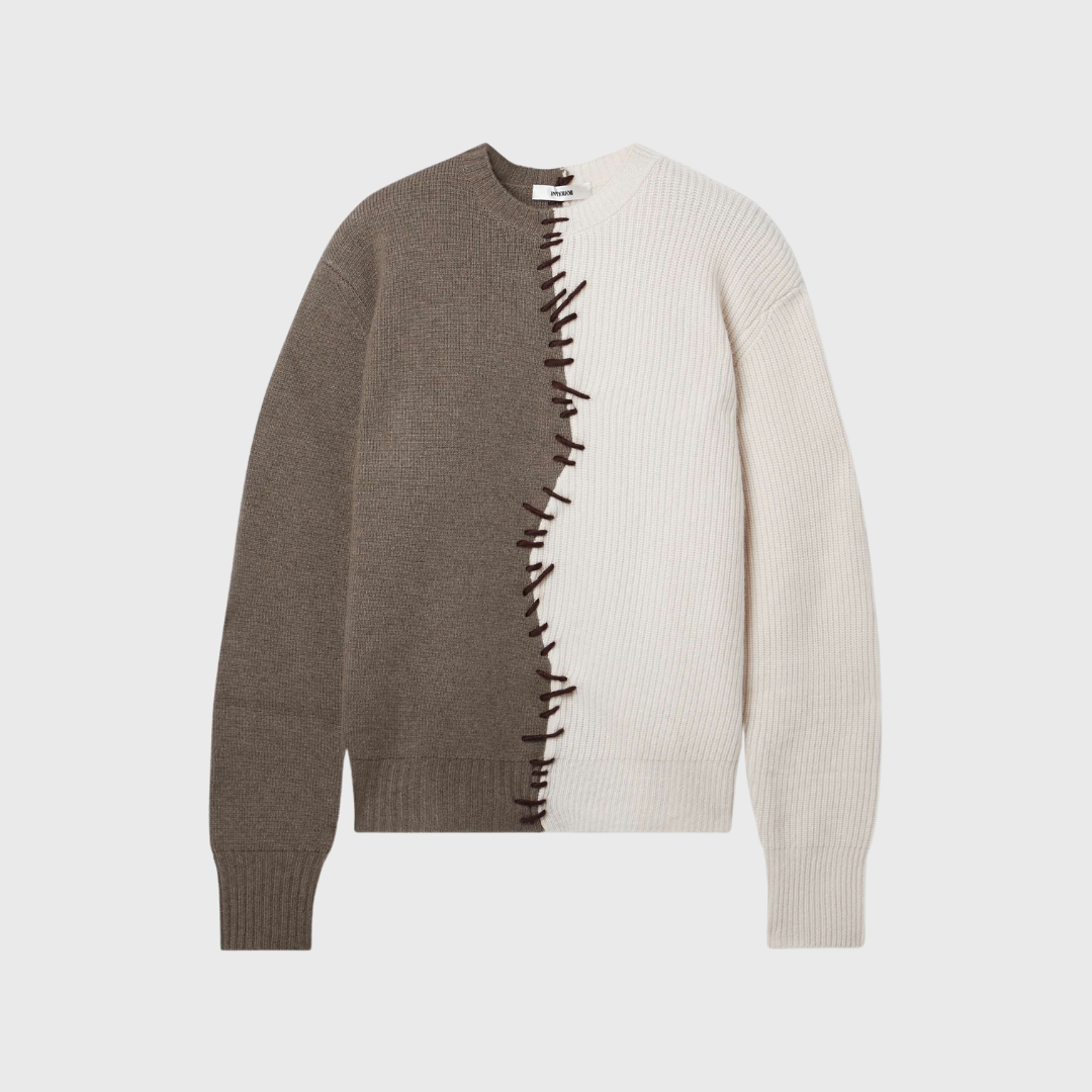 the eliana patchwork cashmere sweater